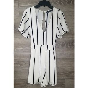 Black and white striped Romper